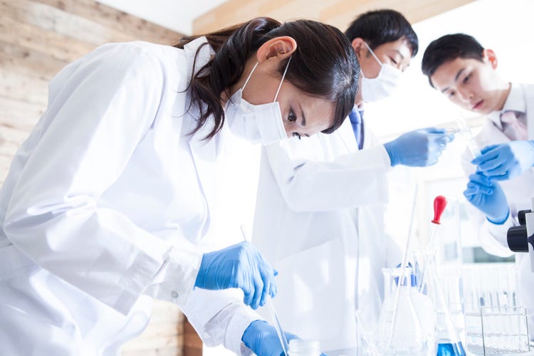 Female scientists working in a lab